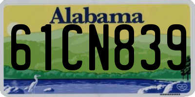 AL license plate 61CN839