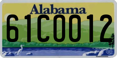 AL license plate 61CO012