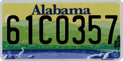AL license plate 61CO357