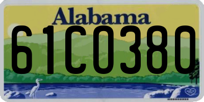 AL license plate 61CO380