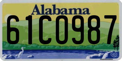 AL license plate 61CO987
