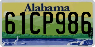 AL license plate 61CP986