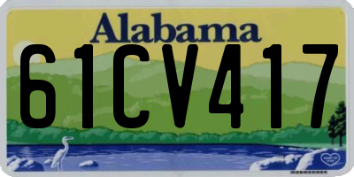AL license plate 61CV417