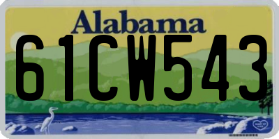 AL license plate 61CW543