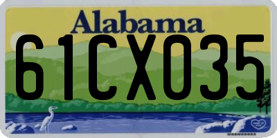 AL license plate 61CX035