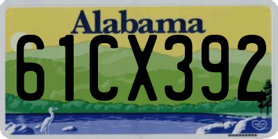 AL license plate 61CX392