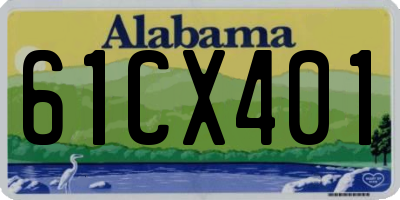 AL license plate 61CX401