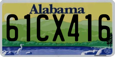 AL license plate 61CX416