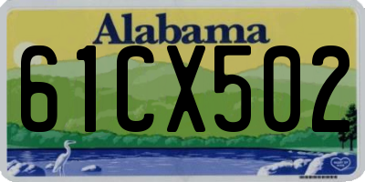 AL license plate 61CX502