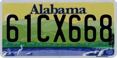 AL license plate 61CX668