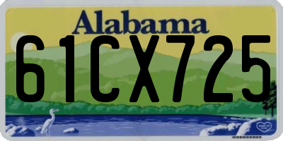 AL license plate 61CX725