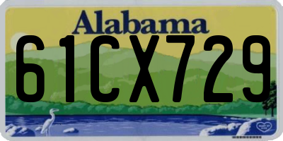 AL license plate 61CX729