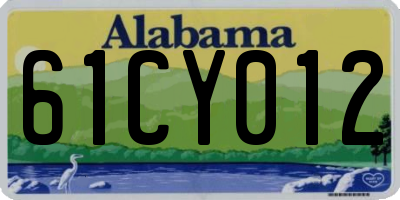 AL license plate 61CY012