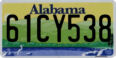 AL license plate 61CY538