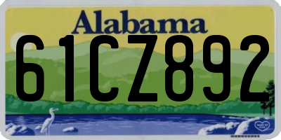AL license plate 61CZ892