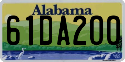 AL license plate 61DA200