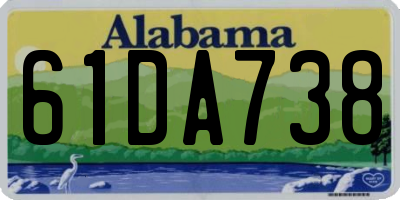 AL license plate 61DA738