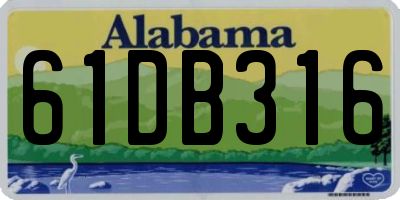 AL license plate 61DB316