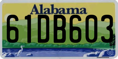 AL license plate 61DB603