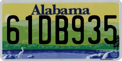 AL license plate 61DB935