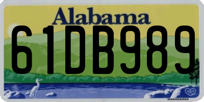 AL license plate 61DB989