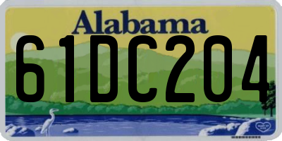 AL license plate 61DC204