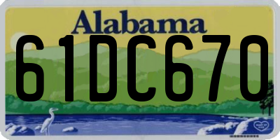 AL license plate 61DC670