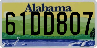 AL license plate 61DD807