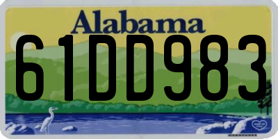 AL license plate 61DD983