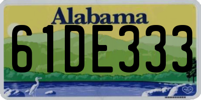 AL license plate 61DE333