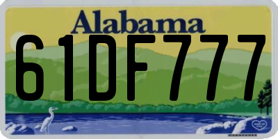 AL license plate 61DF777