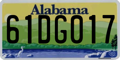 AL license plate 61DG017