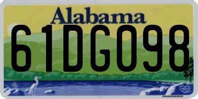 AL license plate 61DG098