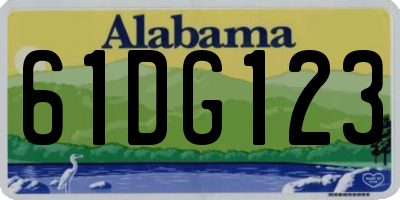 AL license plate 61DG123