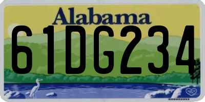 AL license plate 61DG234