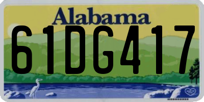 AL license plate 61DG417