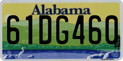 AL license plate 61DG460