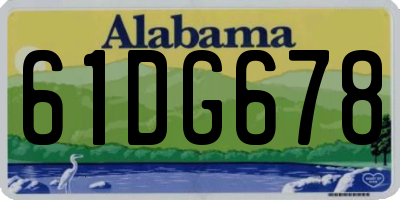 AL license plate 61DG678