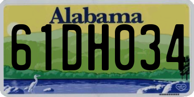 AL license plate 61DH034