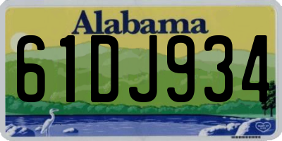 AL license plate 61DJ934
