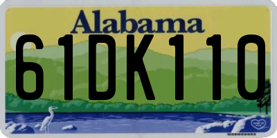 AL license plate 61DK110