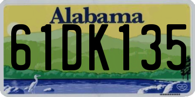 AL license plate 61DK135