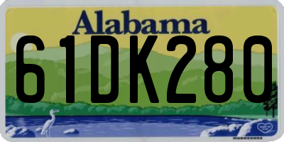 AL license plate 61DK280