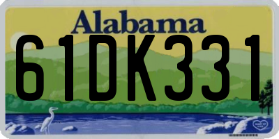 AL license plate 61DK331