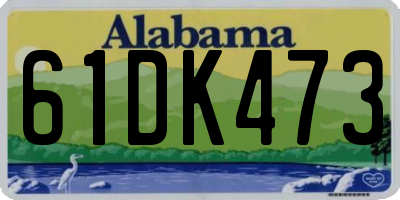 AL license plate 61DK473