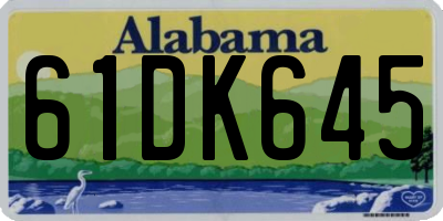 AL license plate 61DK645