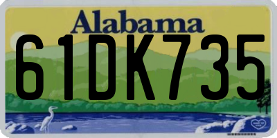 AL license plate 61DK735