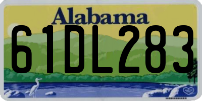 AL license plate 61DL283