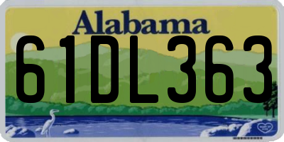 AL license plate 61DL363