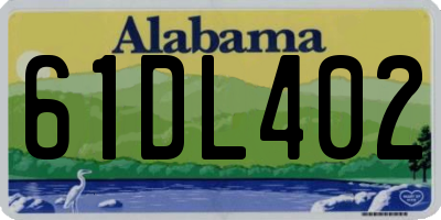 AL license plate 61DL402